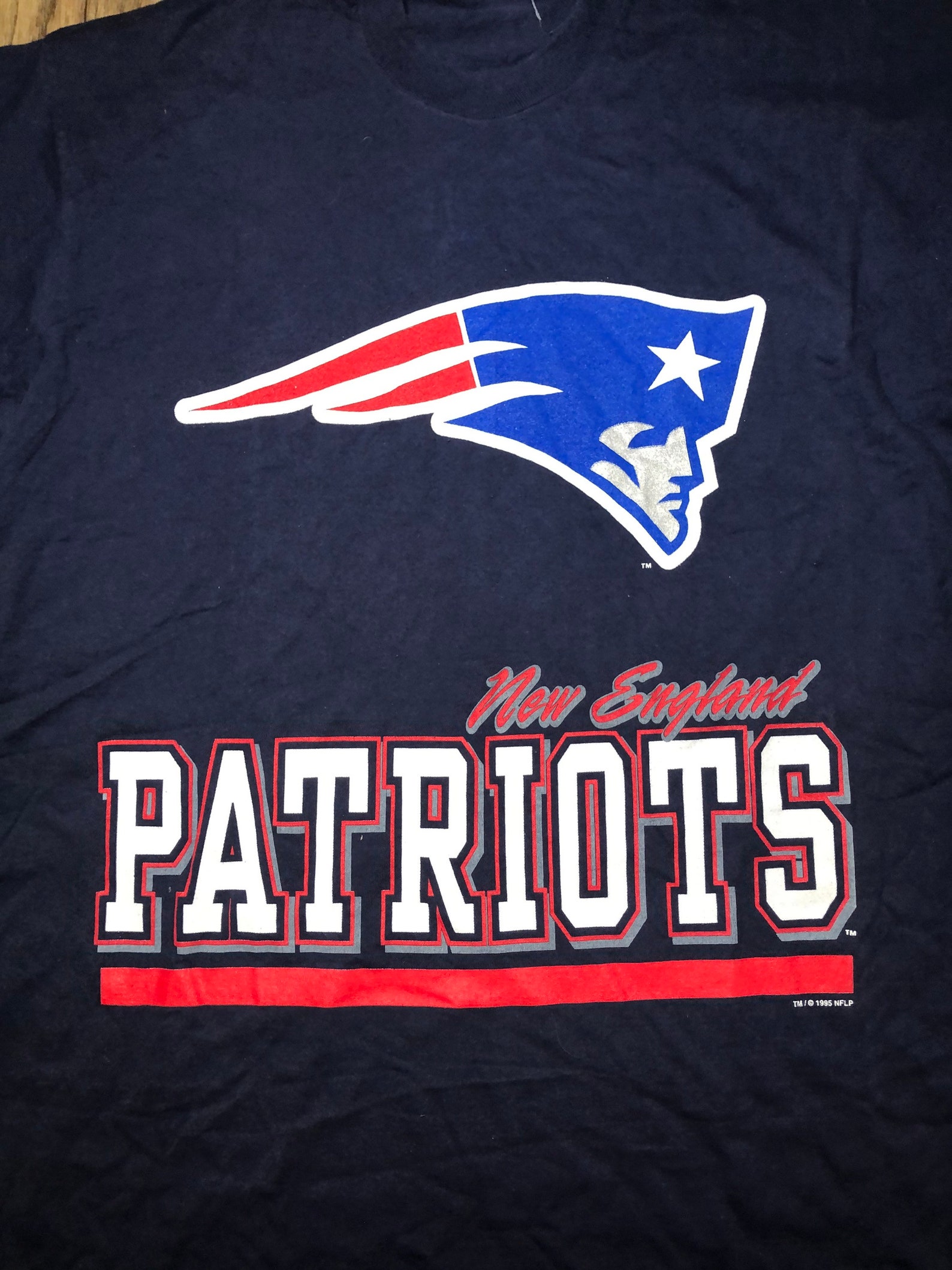 Vtg 1995 New England Patriots Single Stitch Logo T-shirt Mens - Etsy