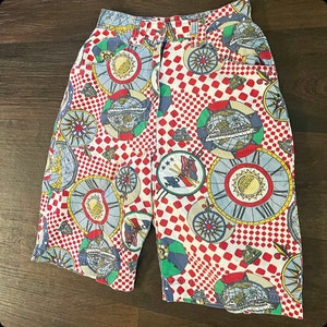 Vintage Womens abstract design 90s style shorts size 5 image 2