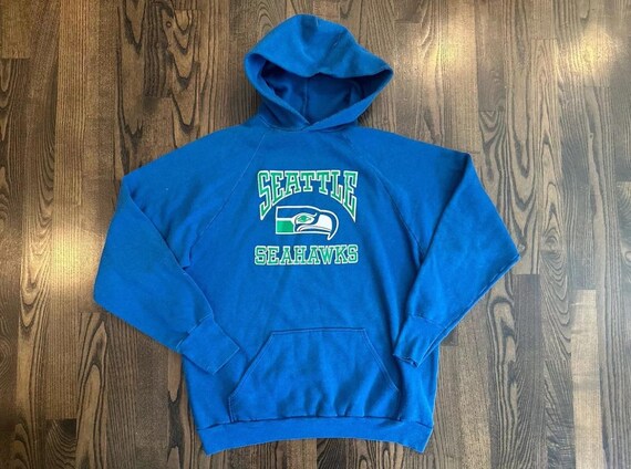 Vintage LOGO 7 Seattle Seahawks Throwback 90s logo Hoodie Sweatshirt Boys size XL