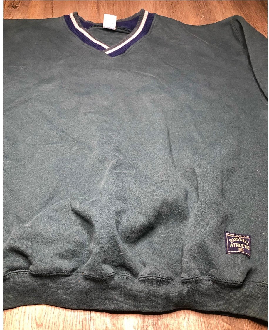 Vintage 90s Russell Athletics vneck mens sweatshirt size 2XL Etsy