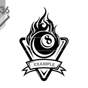 Billard SVG, Pool Cue Sports monogram Silhouette