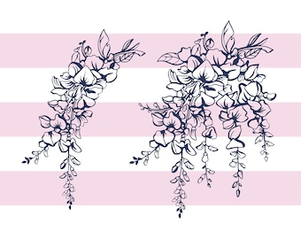 Wisteria floral SVG