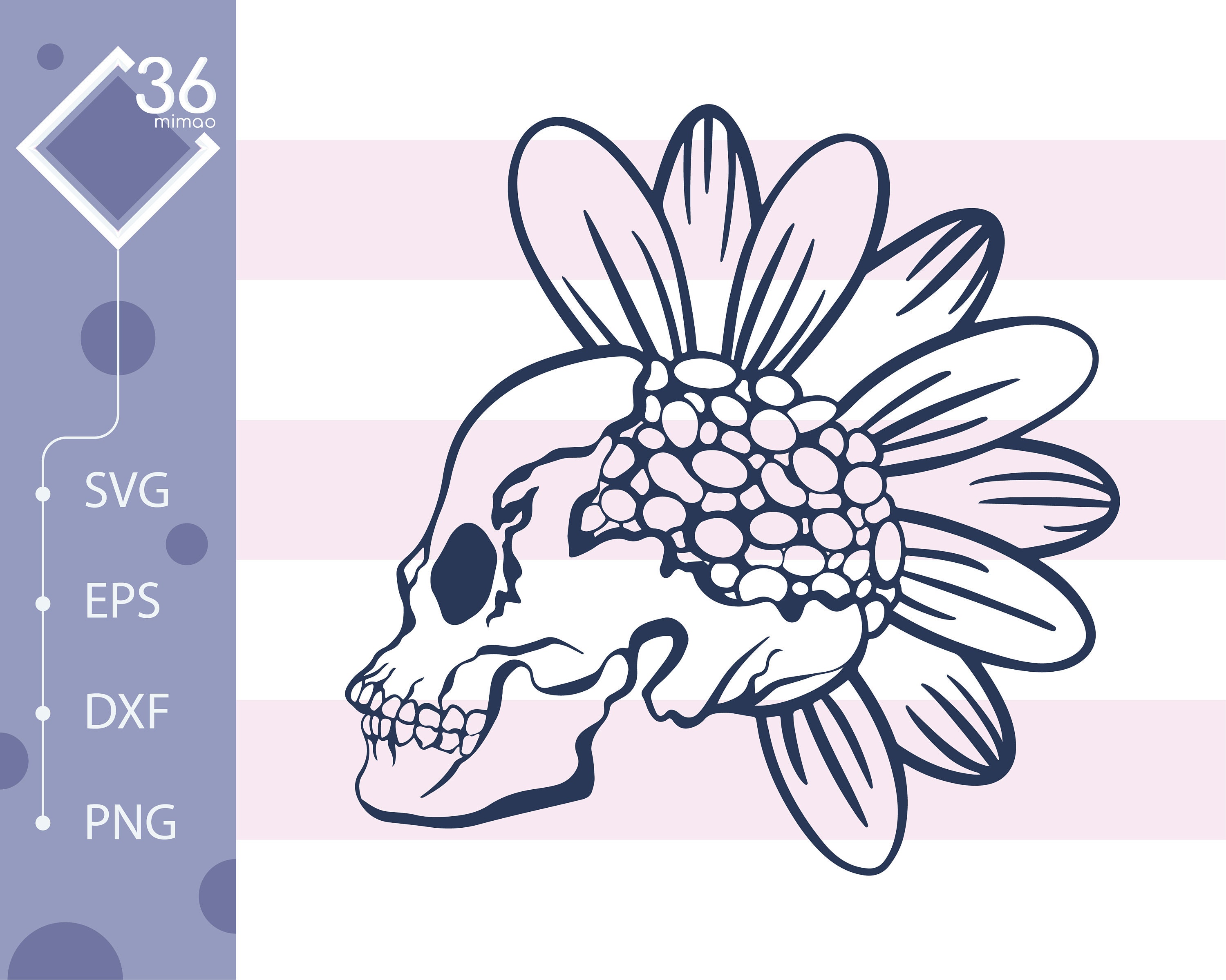 Skull and Sunflower SVG | Etsy