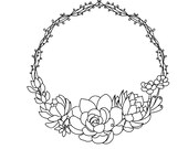 Succulent Wreath SVG