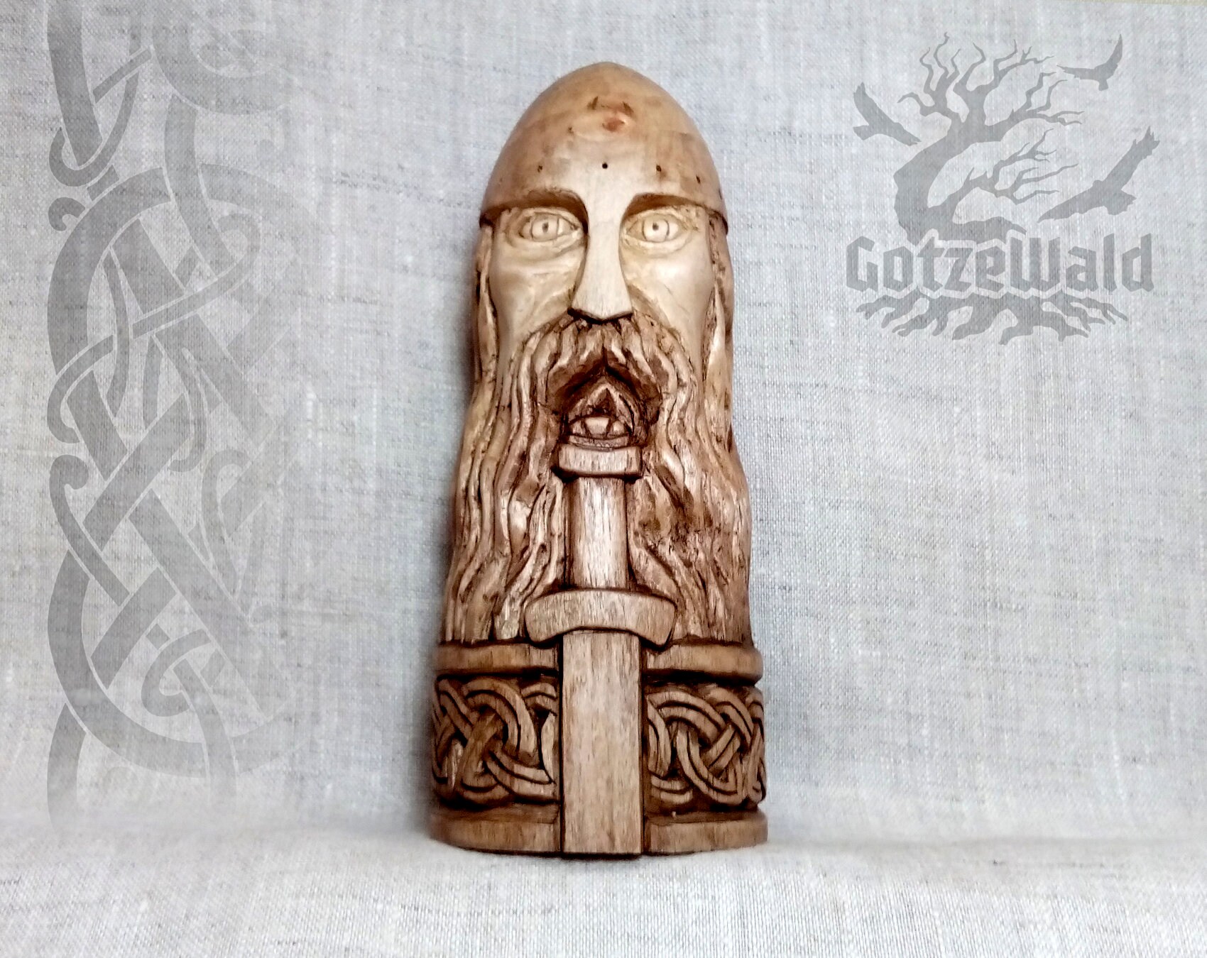 Viking wood statue norse heritage and mythology pagan god Etsy