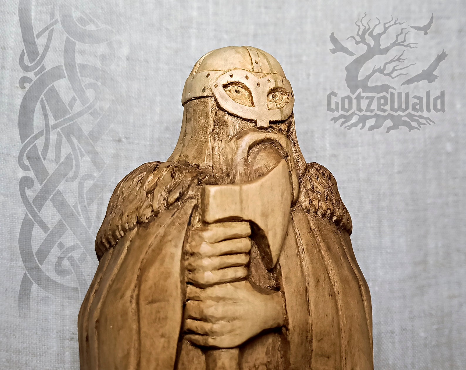 Viking wood statue norse heritage and mythology Vikings Etsy