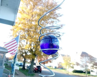 Glass yard art | Etsy