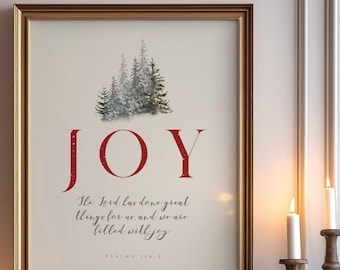 Joy Christmas Print: Bible Verse Holiday Wall Art (Digital Download)