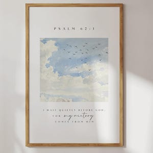 Salmos 62:1 Arte de Parede Descanse Espere no Senhor Versículo Bíblico Impressão (Download Digital)