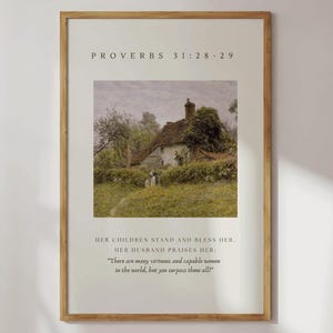 Spreuken 31 afdrukken Moederdag Christelijk cadeau moederschap Art Cottage (digitale download)