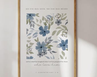 1 Corinthians 2:9 Floral Bible Verse Art - Christian Home Decor (Digital Download)
