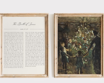 Birth of Jesus Christmas Scripture Wall Art Print Set (Digital Download)
