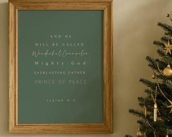 Weihnachtsbibel-Vers-Druck, Jesaja 9: 6 Schrift (Digitaler Download)