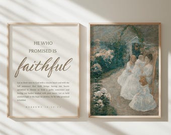 Cottagecore Christian Wall Art Set: Vintage Scripture Print (Digital Download)