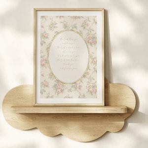 Floral Christian Nursery Print: Bible Verse Vintage Roses (Digital Download)
