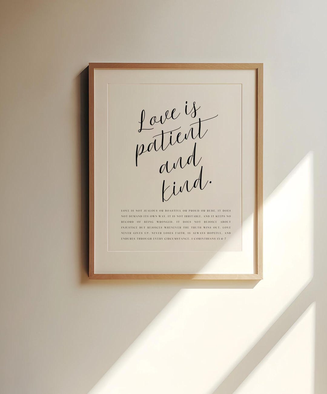 1 Corinthians 13 Love is Patient Love is Kind Minimalist Wall Art Print ...