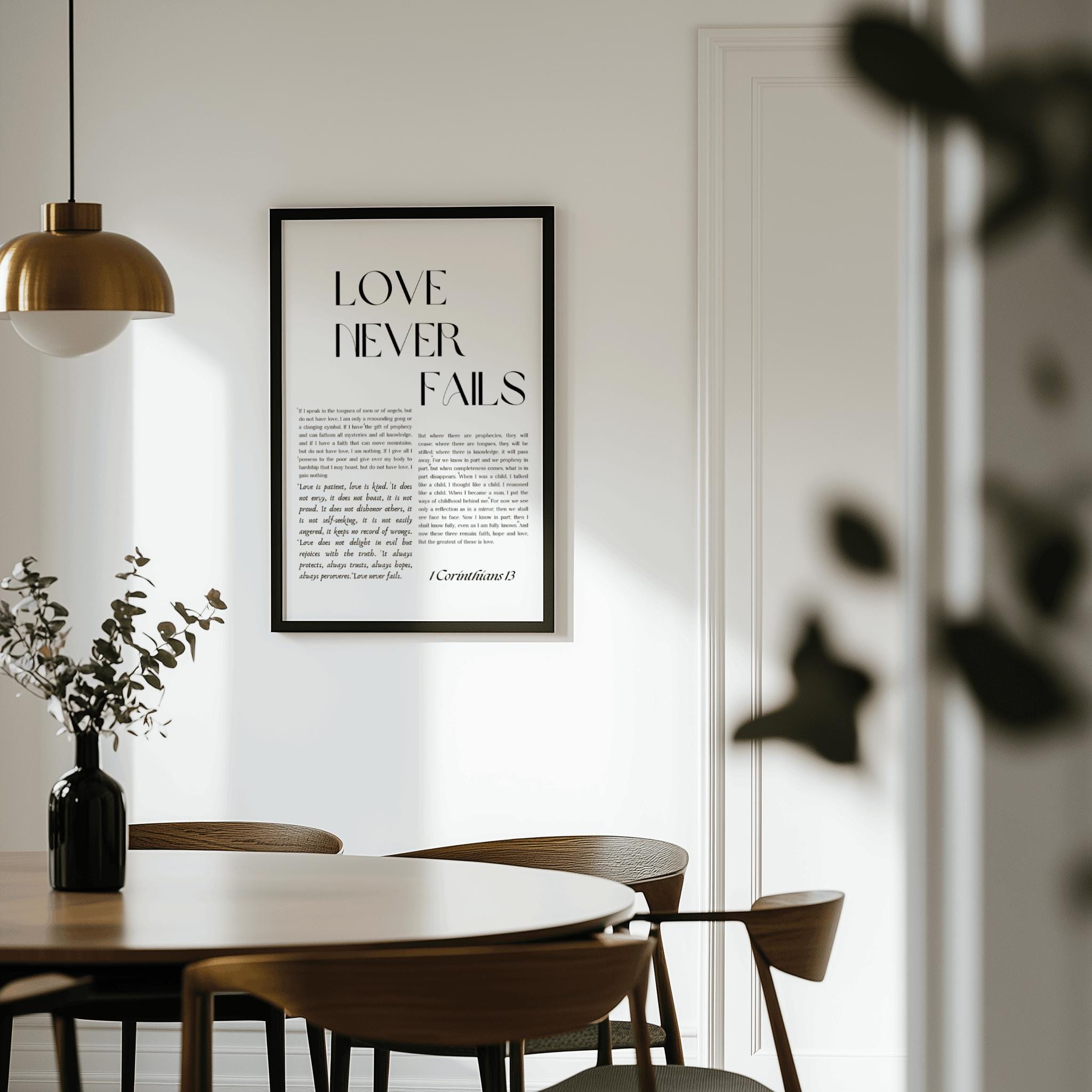 1 Corinthians 13 Wall Art Minimalist Love Never Fails Print (digital ...