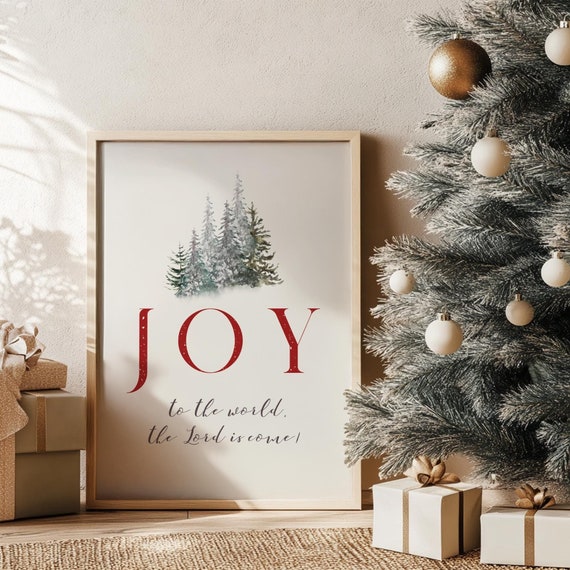 Joy To The World Christmas Print, Bible Verse Holiday Decor (Digital Download)