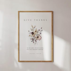 Gib Danke Christlicher Wanddruck Christliche Wandkunst Psalmen 118 Thanksgiving Schriftdruck Bibel Vers Druck Minimalistische Herbst Kunst