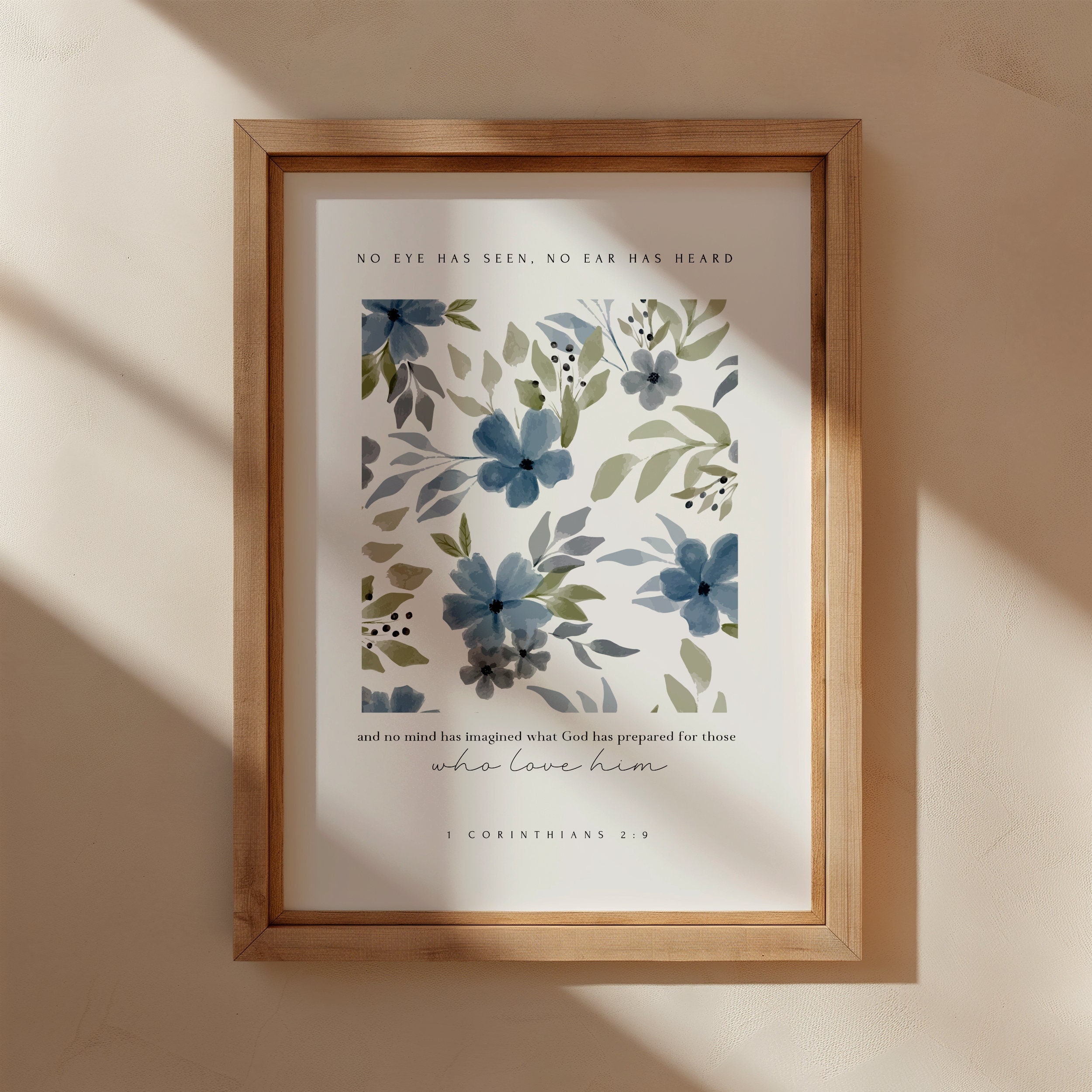 Floral Bible Verse Print, 1 Corinthians 2:9 Scripture (digital Download ...