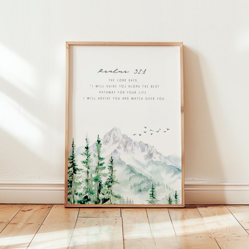 Bible Verse Printable Wall Art Psalms Digital Print Christian ...