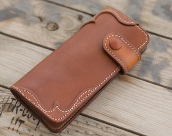 Handmade VegTan Leather Western Wallet