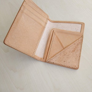 Portefeuille à deux volets en cuir de tannage végétal naturel, portefeuille en cuir VegTan, portefeuille mince, cadeau, homme, femme