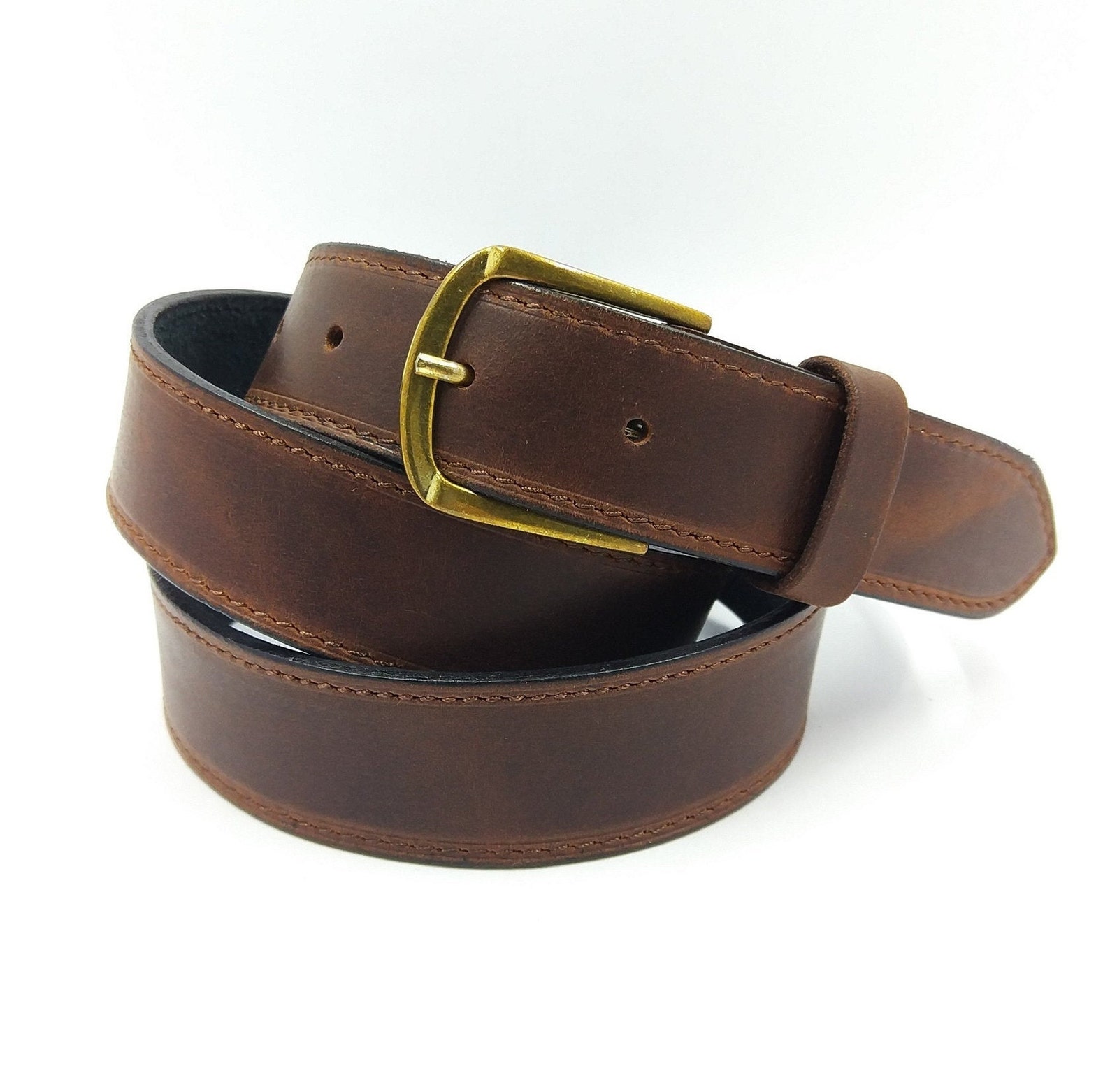 Genuine Leather Belt, Crazy Horse, Handmade Everyday Leather Belt for ...