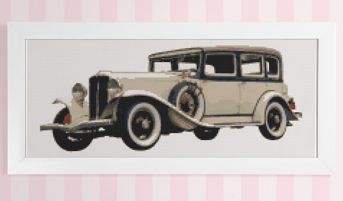 Old Vintage Classic Car. Counted Cross Stitch Design - Etsy