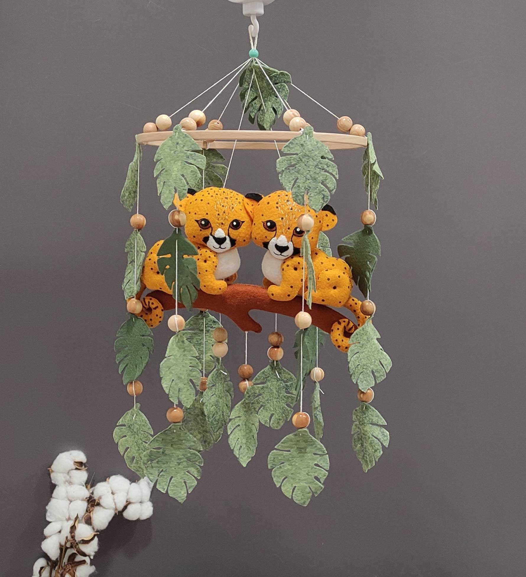 Safari Baby Mobile Jungle Crib Mobile Musical Mobile Felt Etsy