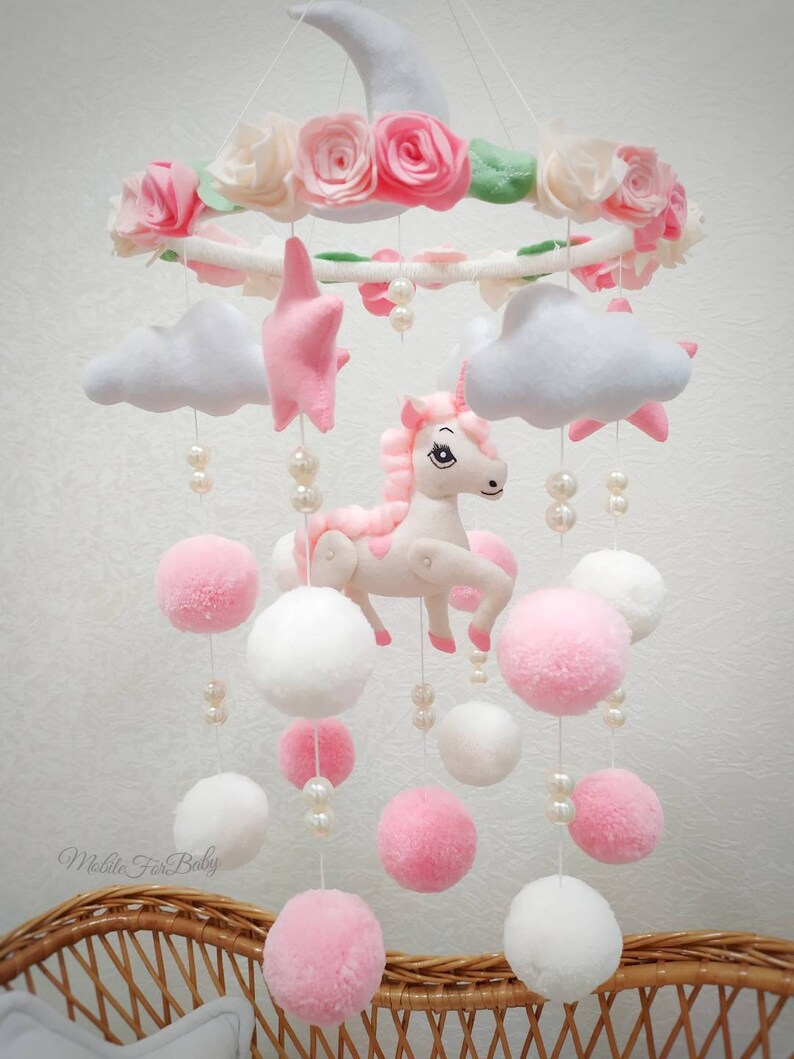 Baby mobile bb Unicorn mobile Baby girl mobile Cot mobile kit Etsy