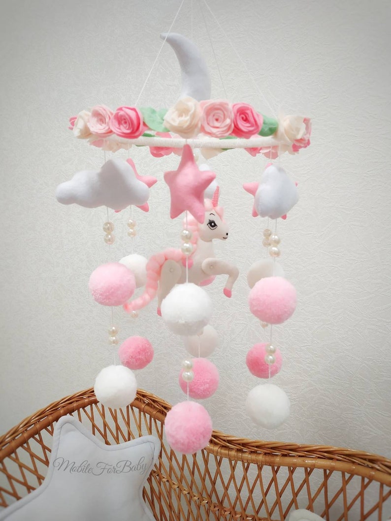 Baby mobile bb Unicorn mobile Baby girl mobile Cot mobile kit Etsy