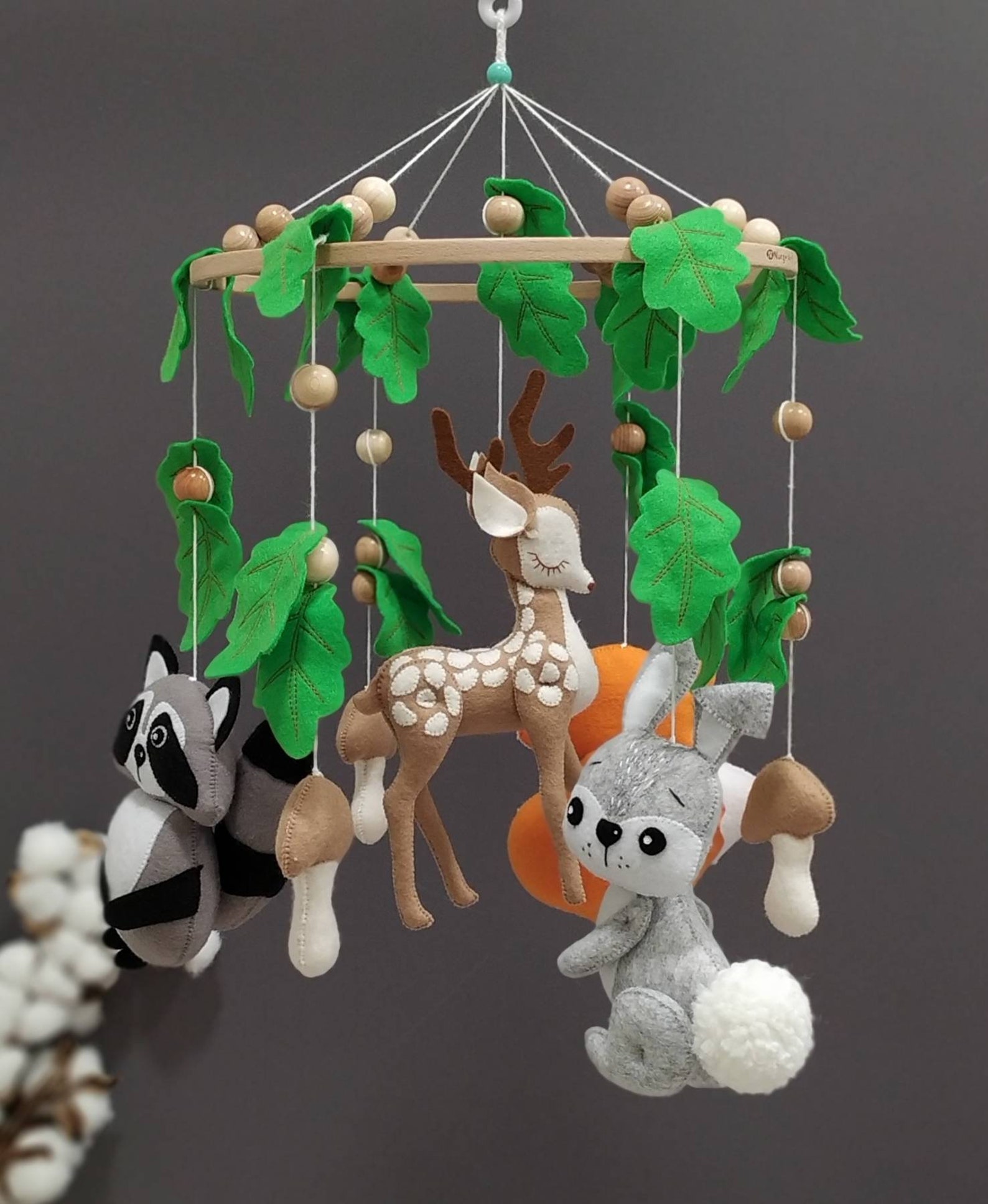 Woodland Baby Mobile Boy Animals Gender Mobile Forest Mobile Etsy