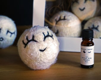 Bolas de lana para secadora, Laundry Ladies, suavizante orgánico, aceite de lavanda, juego de 3