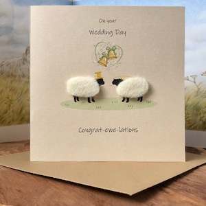 Cartão de Dia do Casamento | Cartão de Casamento de Ovelha | Cartão de Novo Sr. e Sra. | Cartão para Recém-casados | Cartão Engraçado de Lembrança de Ovelha | Personalizado