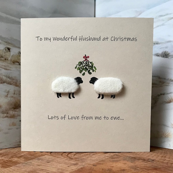 Husband Christmas Card | Sheep Card | Personalised Card | Boyfriend Xmas