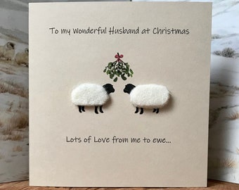 Husband Christmas Card | Sheep Card | Personalised Card | Boyfriend Xmas