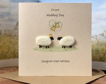 Wedding Day Card | Sheep Wedding Card | New Mr and Mrs Card | Card For Newlyweds | Funny sheep Keepsake Card | Personalised