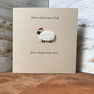Carte de Noël de papa | Carte mouton | carte personnalisée | Noël masculin |