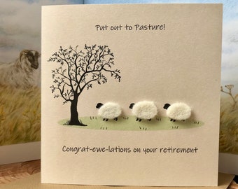 Retirement Card | Sheep Card | Funny retirement card | Retirement card for her | Retirement card for him | Keepsake Card | Personalised