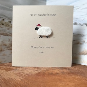 Kerstkaart voor moeder | Schapenkaart | Gepersonaliseerde kaart | Kerst voor vrouwen |