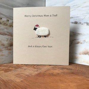 Mum and Dad Christmas Card | Sheep Card | Personalised Card | Friend Xmas |