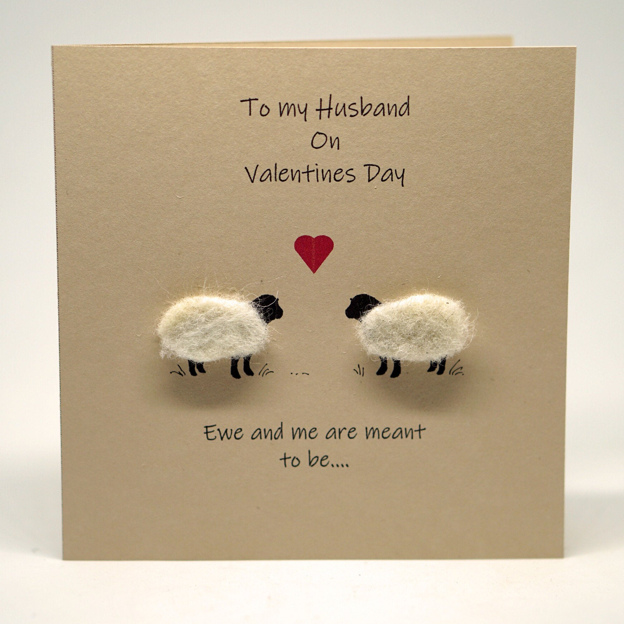 Husband Valentine Card: Handmade Sheep Wool Love Card - Etsy