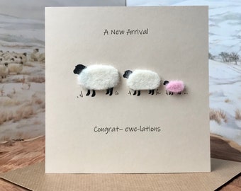 New Baby Girl Card | New Arrival Card | Personalised Baby Card | New Parents Card | New Grandparents Card |