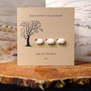Carte grand-père pour la fête des pères | moutons | Fait main