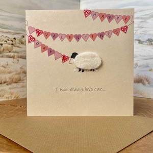 Valentinstag Karte | Niedliches und umweltfreundliches Geschenk | Personalisierte Liebeskarten | Handgemachte Karte zum Valentinstag