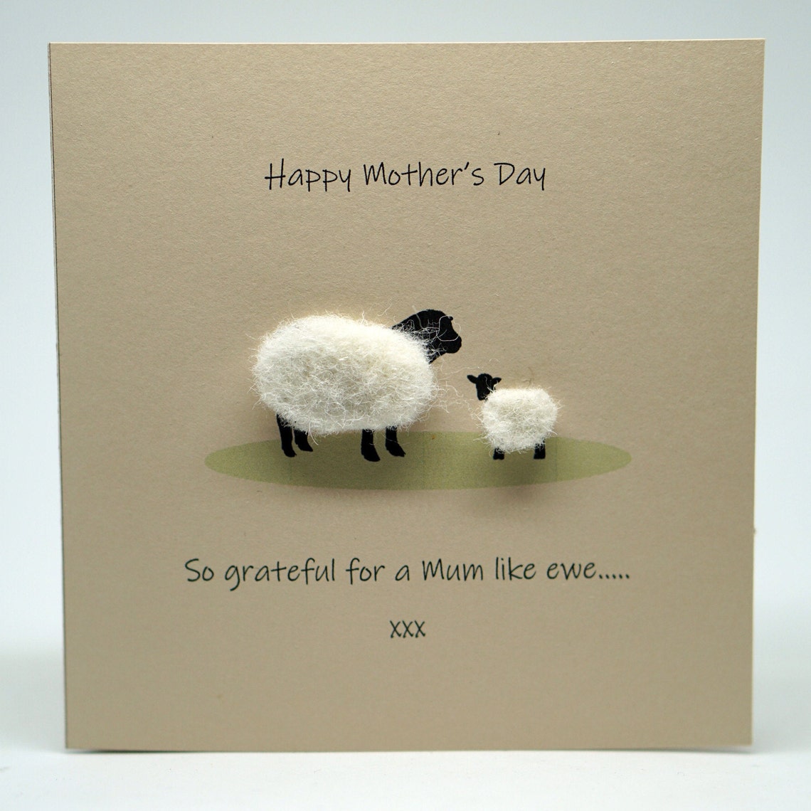So Grateful Mum Card | Handmade Sheep Wool Felt, Mother's Day - Etsy