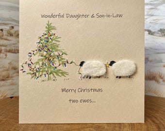 Daughter & Son-in-Law Christmas Card | Felted Sheep