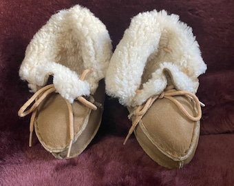 Sheepskin Baby Boots | Toddler Shoes | Fur Baby Booties | Slippers | 6 -9 months