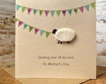 Mothers Day Card | Funny Sheep Cards | Mothering Sunday Keepsake | Personalised gift for mum